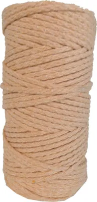 Image de Cordon macramé DekoArt 4 mm 100 mètres coton abricot DIY