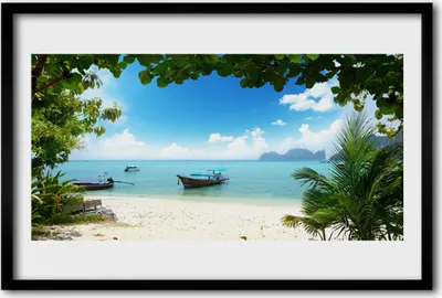 Produktbild von Bild 60x40 MDF-Rahmen Wandkunst Das Boot Sea Landschaft