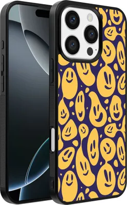 Produktbild von Smartphonica Telefon Fall geeignet für iPhone 16 Pro mit Smiley-Druck - TPU zurück Abdeckung Fall Emoji Design - lila gelb