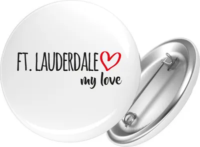 Produktbild von Huuraa Button Ft. Lauderdale my love 59mm rund mit Sicherheitsnadel Ansteckbutton Geschenkidee