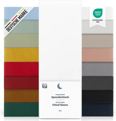 Produktbild von Blumtal Spannbettlaken 90x200cm 2er Pack - Spannbettlaken Microfaser in Weiß