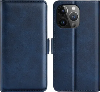 Produktbild von Mobigear Slim Magnet iPhone 15 Pro Max Hülle Klapphülle Geldbörse - Dunkelblau