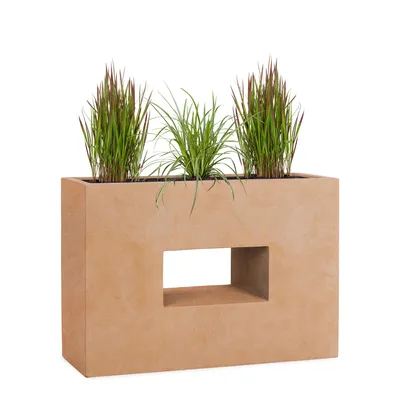 Produktbild von PFLANZWERK® Hochbeet Pflanzkübel VISTA 75cm TERRAKOTTA Premium Blumenkübel Fiberglas Lotus-Effekt Fiberglas - Frostbeständig - Handgefertigt -