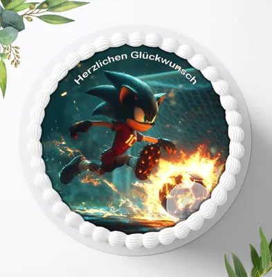 Produktbild von Für die Geburtstags Torte ein Tortenaufleger, Zuckerbild mit dem Motiv: Fußball, Essbares Foto für Torten, Fondant, Ø 20cm, 2208z