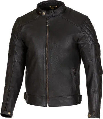 Immagine prodotto di Giacca da moto in pelle Merlin Icon D3O traforata, nera, taglia 50
