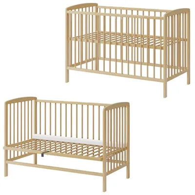 Zdjęcie produktu dla Łóżeczko 120x60(67) dostawne 2w1 Andrzej kolor SOSNA lakier wodny