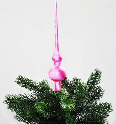 Produktbild von JACK Christbaumspitze Thüringer Glas 28cm Spitze Mundgeblasen Eislack Glanz Matt, Farbe:Pink Eislack