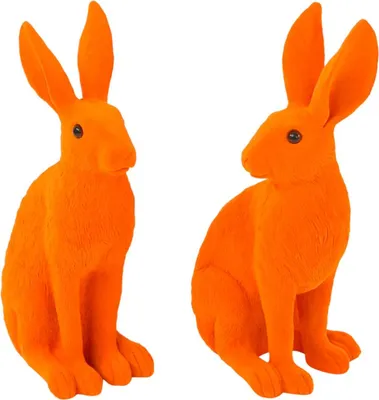 Produktbild von Werner Voß GmbH Hase beflockt sortiert orange 35cm (1 Stück)