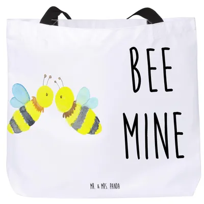 Produktbild von Mr. & Mrs. Panda Reisetasche Biene Liebe - Weiß - Geschenk, Tasche, Beutel, Schultasche, Strandtasche, Stoffbeutel