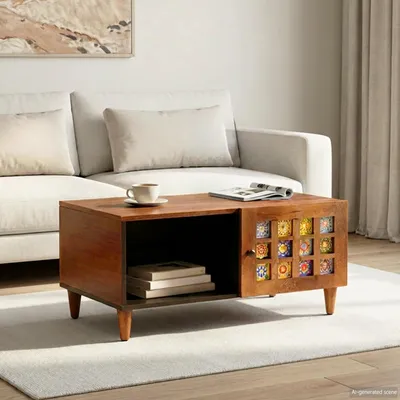 Zdjęcie produktu dla vidaXL Stolik kawowy brązowy 80 x 50 x 40 cm lite drewno mango