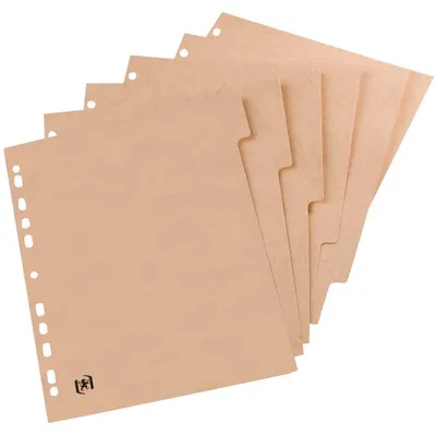 Produktbild von OXFORD Ordnerregister Touareg Vollformat blanko beige 6-teilig, 1 St.