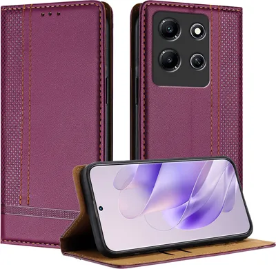 Obrázek produktu pro Pouzdro pro Infinix Note 30i kožené flipové pouzdro s funkcí stojánku Fialová