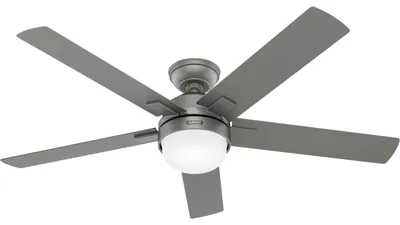 Produktbild von Hunter 51778 Zeal Deckenventilator 132 cm Silber mit Beleuchtung und Fernbed.