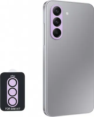 Immagine prodotto di Per Samsung Galaxy A17 5G / 4G Anello di protezione in alluminio + H9 vetro duro temperato viola chiaro