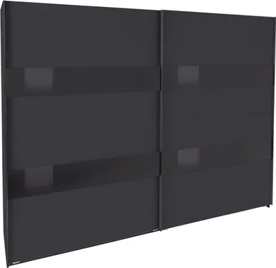 Produktbild von Schwebetürenschrank Altona Kleiderschrank Ausführung wählbar,graphit / Grauglas,270x65x208cm