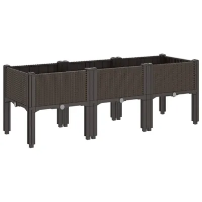 Zdjęcie produktu dla vidaXL Sadzarka z nogami brązowa 120x40x42 cm PP