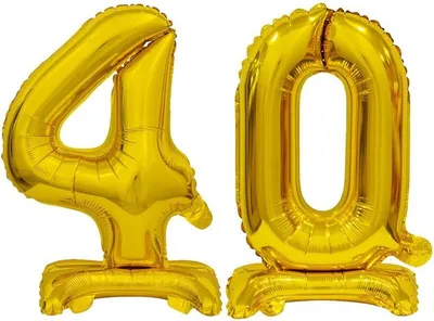 Produktbild von Stehender Folienballon Zahl 40 gold 38 cm 40. Geburtstag