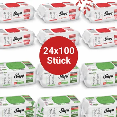 Produktbild von Sleepy Easy Clean Oberflächenreinigungstücher – 12x100 Kirsche + 12x100 Anannas | Universalputztücher