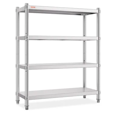 Produktbild von VEVOR Regal aus Edelstahl, für Küche, Garage, Lager, Balkon, 48 x 18,9 x 59 Zoll / 122 x 48 x 150 cm