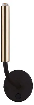Produktbild von Wandleuchte mit Schalter Messing Schwarz G9 Echt-Messing Metall Wandlampe