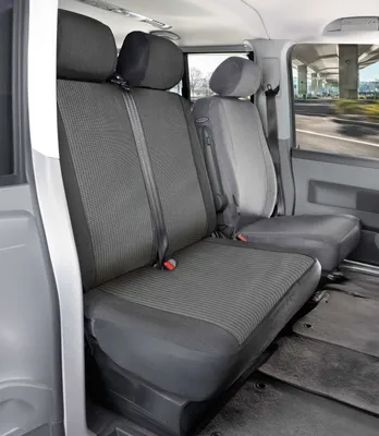 Produktbild von WALSER Transporter Sitzbezüge Universalgröße, Autoschonbezug für Doppelbank hinten + 2 Kopfstützenbezüge, Auto Sitzbezüge aus Premium Jacquard, Doppelbankbezug Transporter, Auto Sitzauflagen für Van