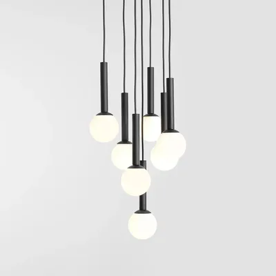 Zdjęcie produktu dla Żyrandol Riu czarno-biały 7xG9x5W metal wym:200x30x30cm IP20 Aldex