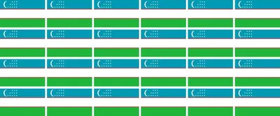 Produktbild von Mini Aufkleber Set - Pack glatt - 33x20mm - selbstklebender Sticker - Usbekistan - Flagge / Banner / Standarte fürs Auto, Büro, zu Hause und die Schule - 24 Stück