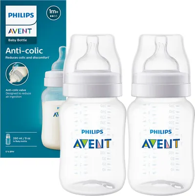Image de Biberon Philips Avent SCY10301 2x 260ml anti-colique Tétine sans