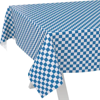 Produktbild von Tischdecke oldscool Karo Blau 2000x140cm Schnittkante Wachstuch abwaschbar