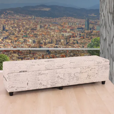 Produktbild von Úložná truhla Kriens XXL, Lavice Lavice, Látka/Textil, 45x180x45cm Psaní, krémová