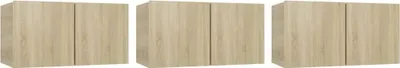 Produktbild von vidaXL TV-Hängeschränke 3 Stk. Sonoma-Eiche 60x30x30 cm