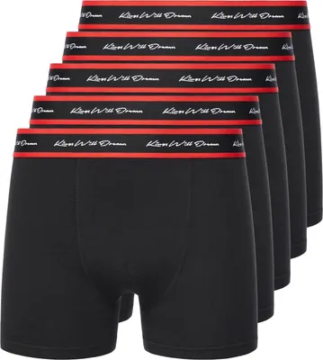 Produktbild von Kings Will Dream - "Scriptband" Boxershorts für Herren(5er-Pack) BG1980 (L) (Schwarz)