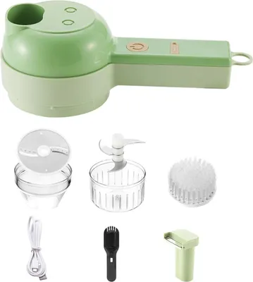 Produktbild von Allesschneider 4-in-1-Handheld Gemüseschneider Set Küchenmaschine Reinigungsbürste