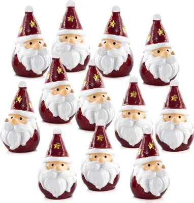 Produktbild von 12 Mini Nikolaus Figuren - Weihnachtsmann Miniatur 3,5 cm