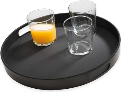 Zdjęcie produktu dla APS-Germany 84045, Okrągły, Melamina, Czarny, 355 mm, 355 mm, 45 mm