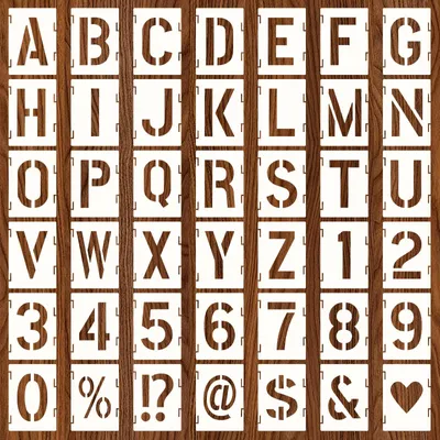 Schablonen-Set, 42-teilig, Buchstaben & Zahlen, 15 cm