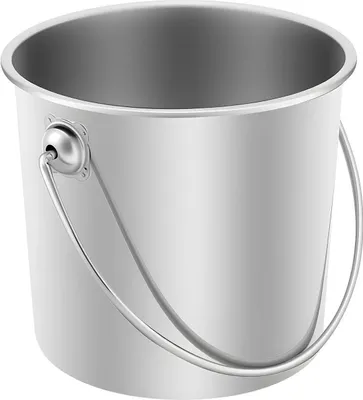 Immagine prodotto di Secchio in acciaio inox - Secchio da cucina/per il latte - Capacità 6 l - Con coperchio - Per cucinare, conservare, trasportare - Argento