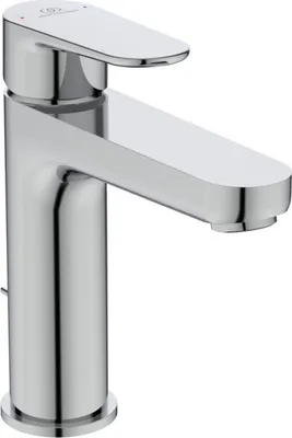 A chrome faucet on a white background.