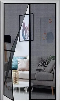 Image de Grand moustiquaire pour portes de balcon et de terrasse, 105 x 200 cm, avec système magnétique et stable, facile à installer, idéal pour la protection contre les insectes