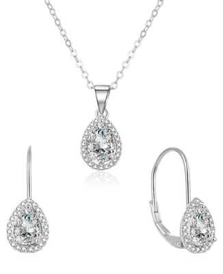 Produktbild von Silberschmuck-Set mit Zirkonia AGSET194R (Halskette, Ohrringe)