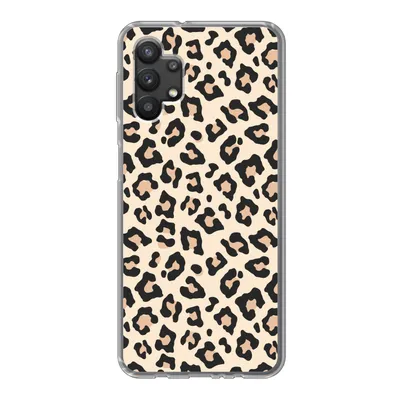 Produktbild von MuchoWow® Handyhülle Schutzhülle Hülle für Samsung Galaxy A32 5G Weiß - Rosa - Leopardenmuster Silikon Softcase Handy Hülle - Softcase