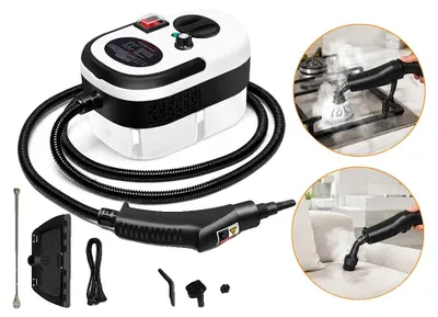 Imagen del producto de Limpiador a vapor, 2500W de potencia, depósito de agua de 1,2 litros, limpiador a vapor