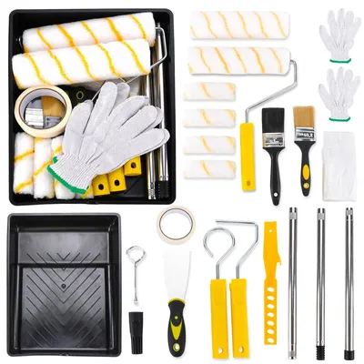 Immagine prodotto di Set da pittura da 23 pezzi, completo di rulli e accessori, ideale per pareti e soffitti
