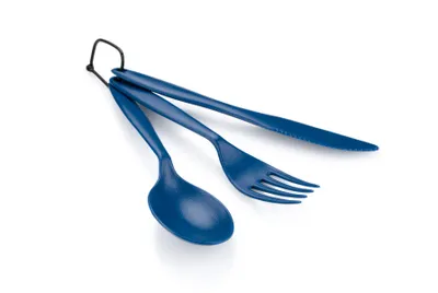 Produktbild von GSI Outdoors TEKK Besteck-Set, Blau, 3-teilig am Ring 16 cm, 20 g, blau; 70526