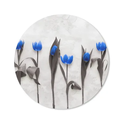 Produktbild von MuchoWow® Mauspad Mousepad Blumen - Tulpen - Blau 40x40 cm - Mousepads - Maus Mat - Pad - Mausunterlage - Schreibtisch Accessoires