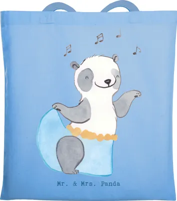 Produktbild von Mr. & Mrs. Panda Schultasche Panda Bauchtanz - Sky Blue - Geschenk, Laptoptasche, Orientalischer Tanz, Tote Bag, Tanzen, Shopping Tasche, Einkaufstasche