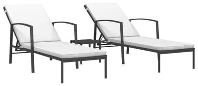 Zdjęcie produktu dla VidaXL 317638, Lounge, Obite siedzisko, Technorattan, Stal, Czarny, Kremowy, Biały, Poliester, 600 mm