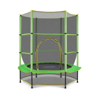 Produktbild von Trampolin mit Sicherheitsnetz – 140 cm – Für Kinder – Kindertrampolin – Grau – Outdoor-Spielzeug – Mini-Trampolin