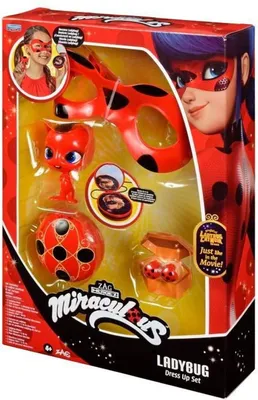 Produktbild von Marienkäfer-Kostüm – Yoyo-Maske, Spiegel, Kwami-Tikki-Ohrringe – BANDAI – Miraculous Ladybug – Transformationsset