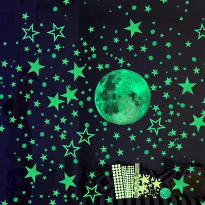 Produktbild von Wandsticker selbstklebend Leuchtsticker Wandtattoo，435 Leuchtsterne/Leuchtpunkte für deinen Sternenhimmel